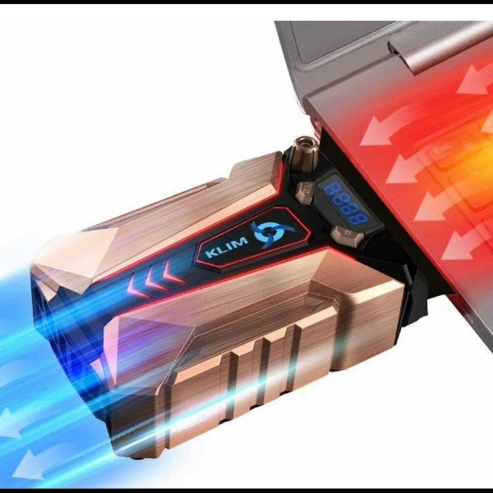 KLIM Cool + Metal Laptop Cooler Fan The Most Powerful Gaming External Air Vacuum
